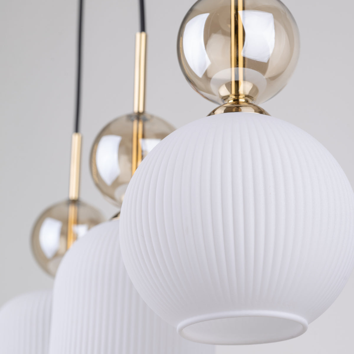 Lustră TK Lighting Sophia, coniac, alb, 3 x E14, 11591
