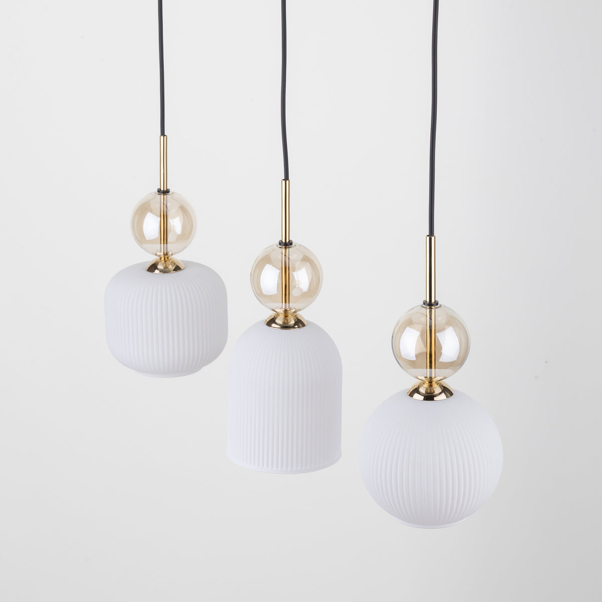 Lustră TK Lighting Sophia, coniac, alb, 3 x E14, 11591