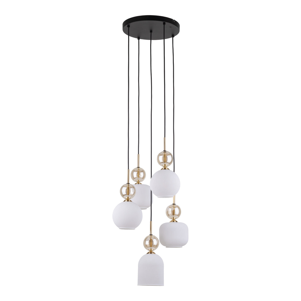 Lustră TK Lighting Sophia, coniac, alb, 5 x E14, 11593