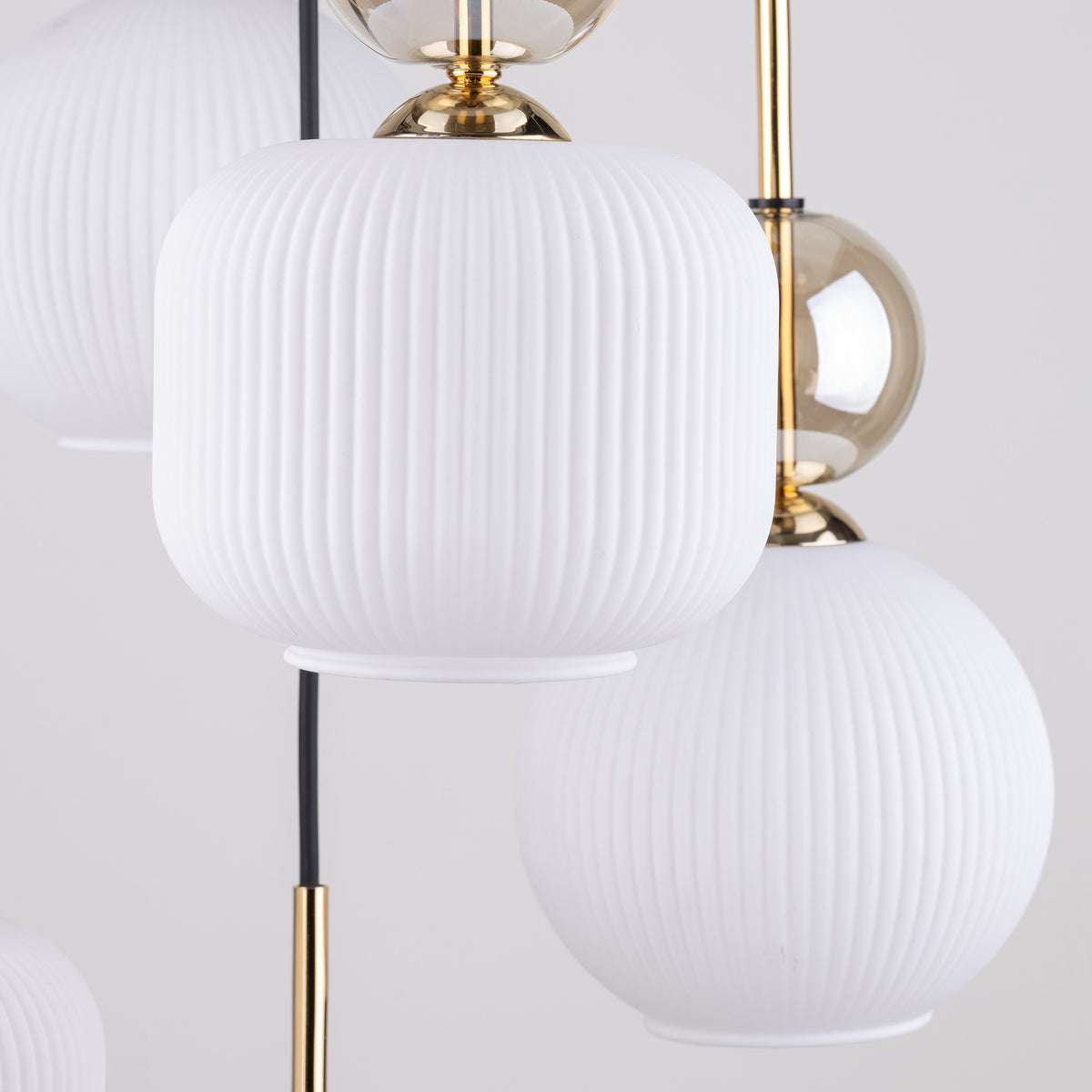 Lustră TK Lighting Sophia, coniac, alb, 5 x E14, 11593