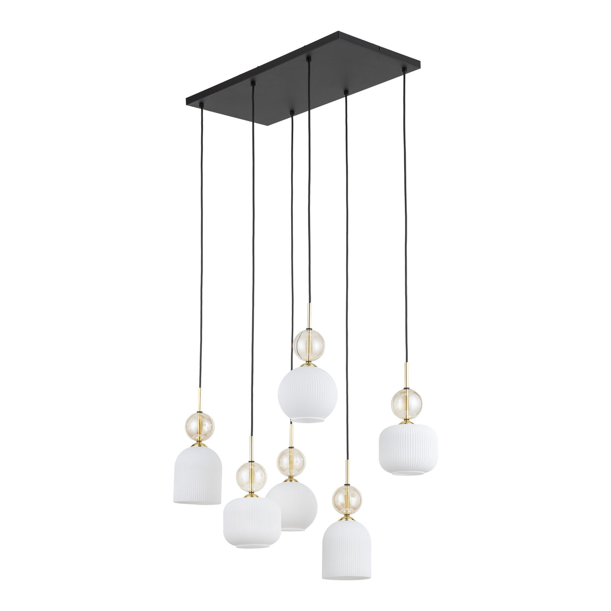 Lustră TK Lighting Sophia, coniac, alb, 6 x E14, 11594