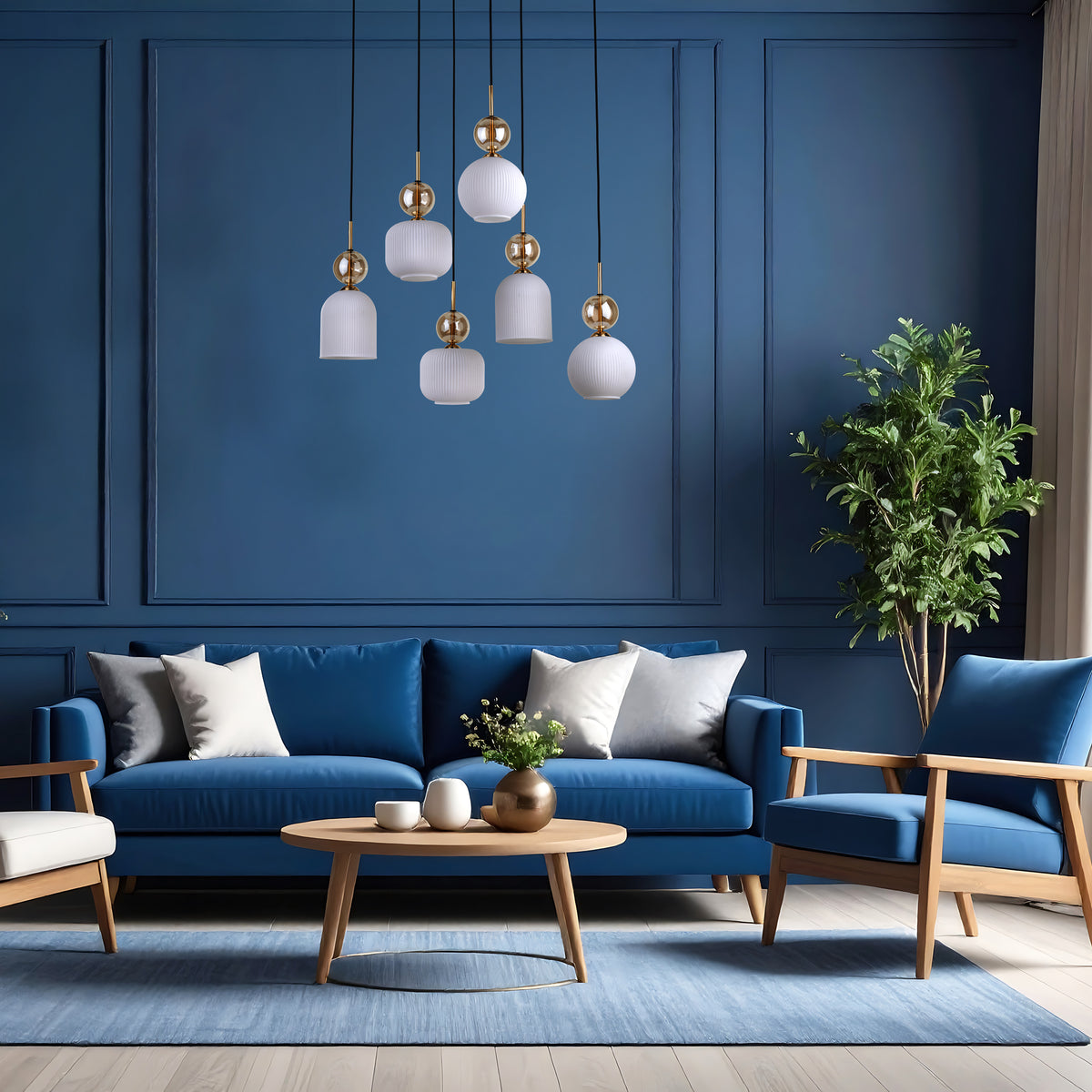 Lustră TK Lighting Sophia, coniac, alb, 6 x E14, 11594