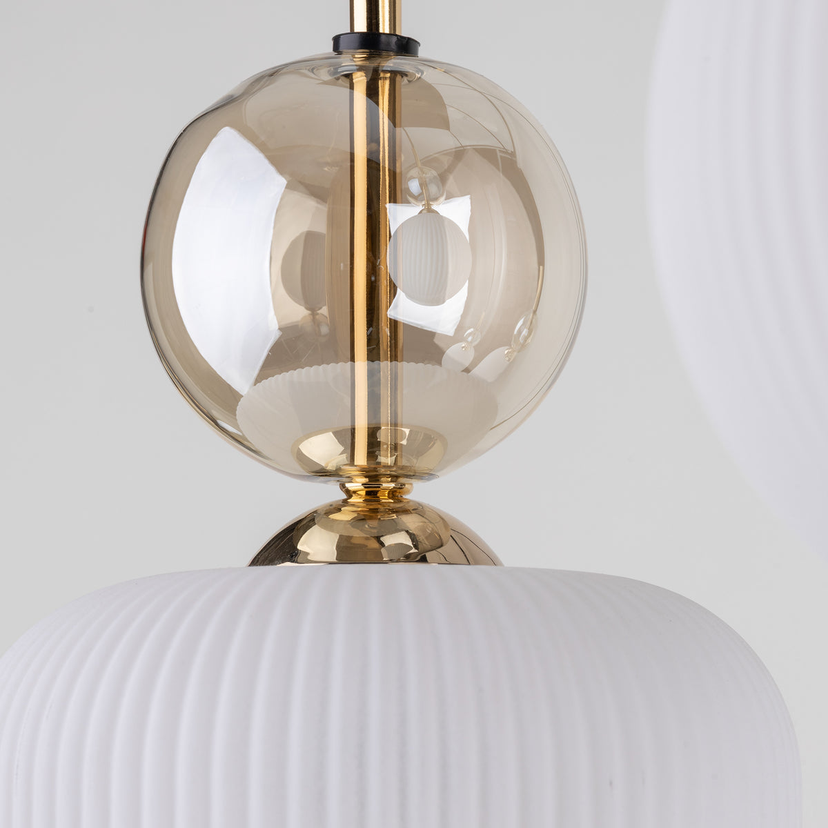 Lustră TK Lighting Sophia, coniac, alb, 6 x E14, 11594