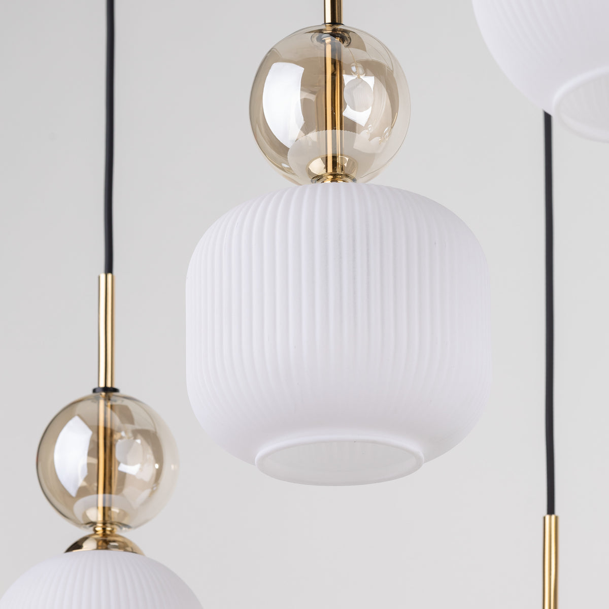 Lustră TK Lighting Sophia, coniac, alb, 6 x E14, 11594