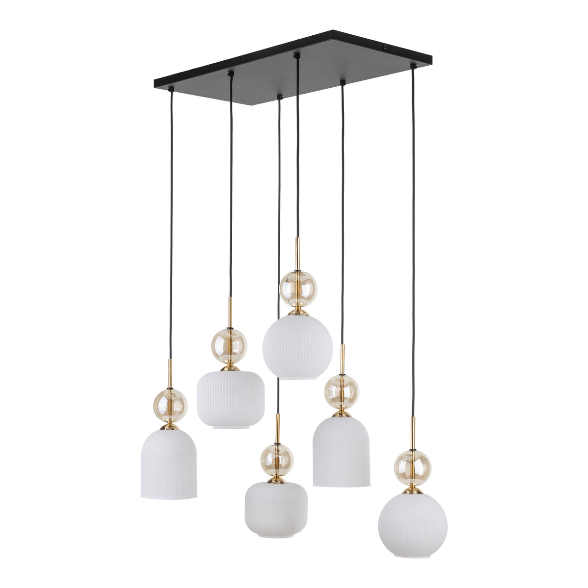 Lustră TK Lighting Sophia, coniac, alb, 6 x E14, 11594