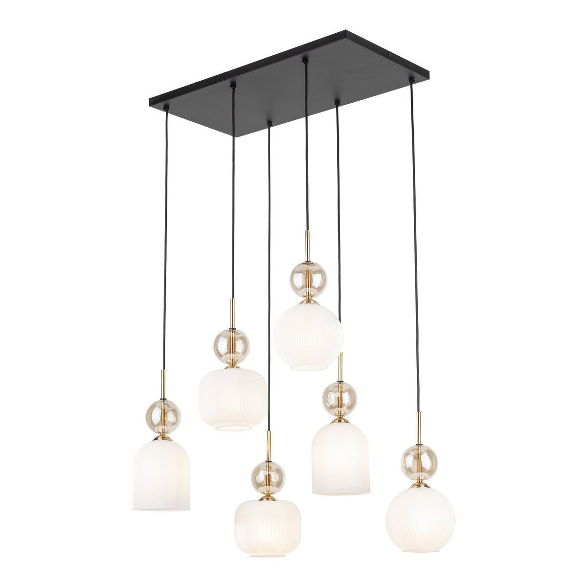 Lustră TK Lighting Sophia, coniac, alb, 6 x E14, 11594