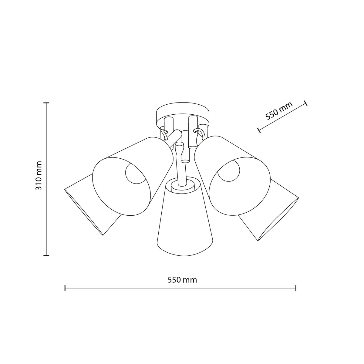 Plafonieră TK Lighting Vaio, nisip, 5 x E27, 11606