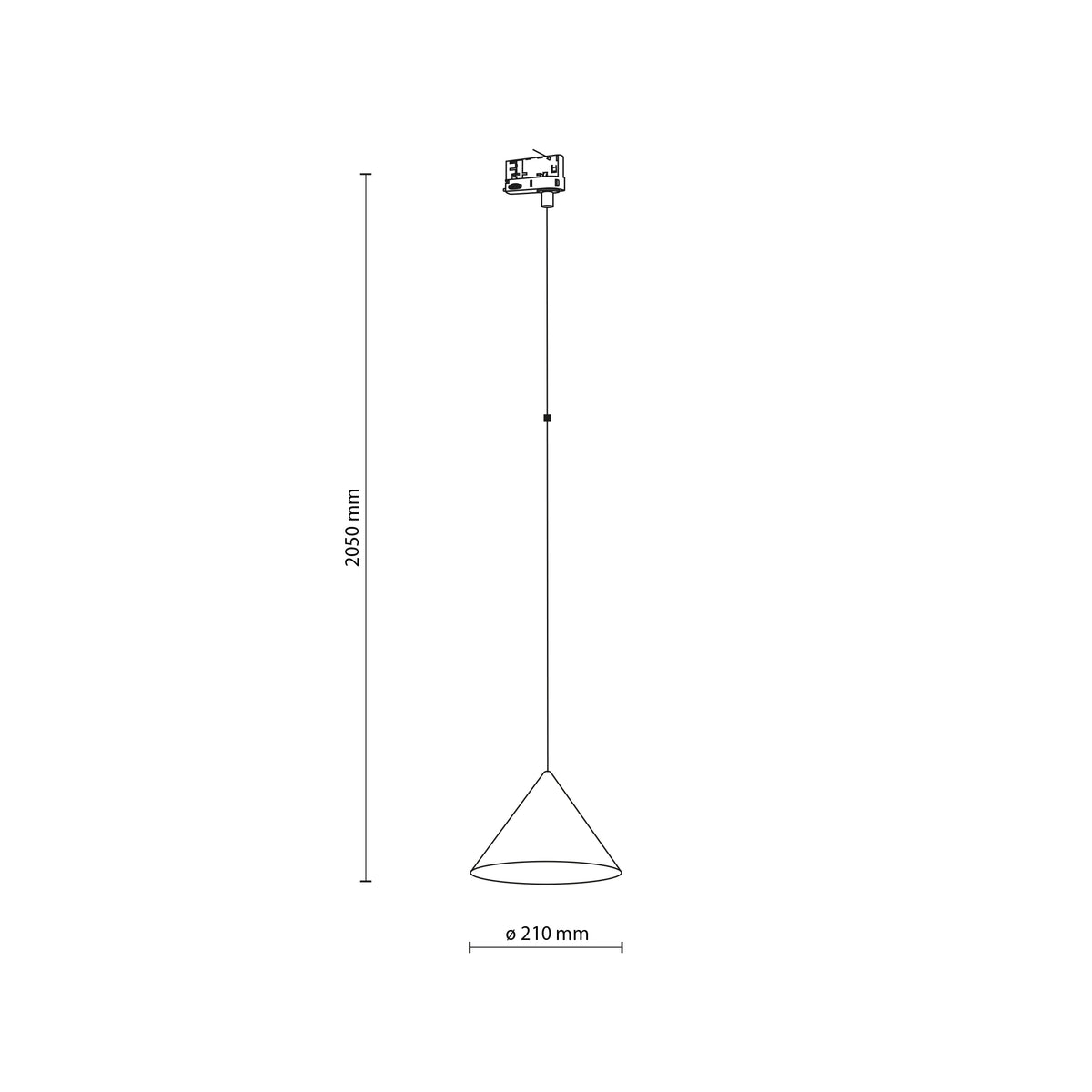 Spot pe șină TK Lighting Tracer Trifazat Cono, nisip, 11672