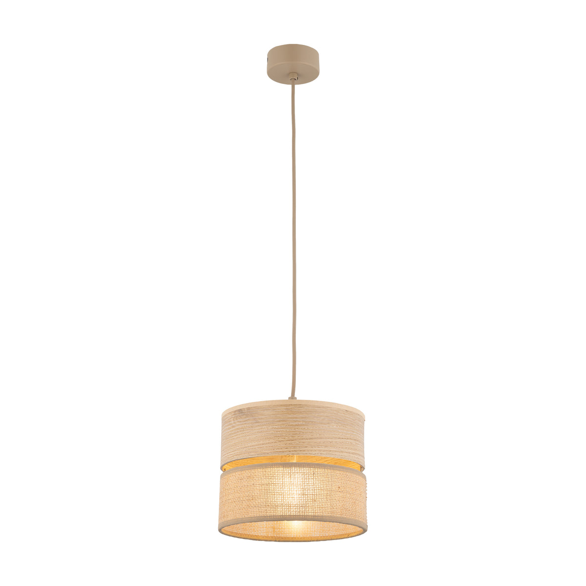 Pendul TK Lighting Dorma, lemn, iută, 11785