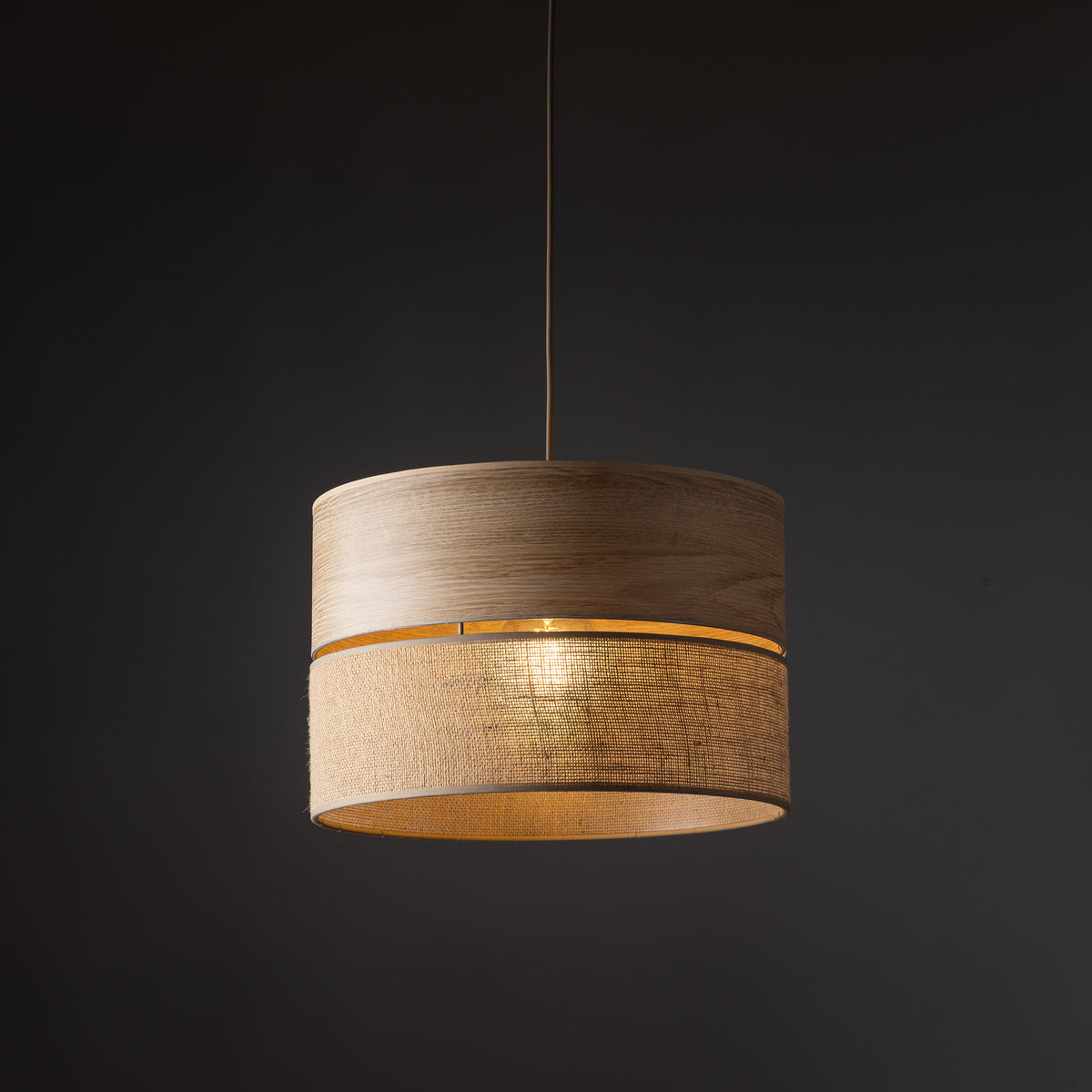 Pendul TK Lighting Dorma, lemn, iută, 11786