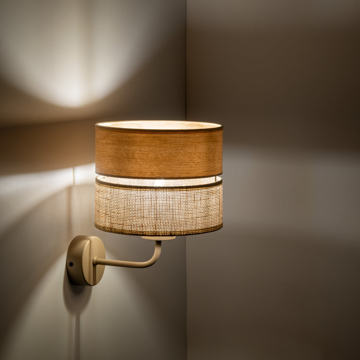 Aplică TK Lighting Dorma, lemn, iută, 11788