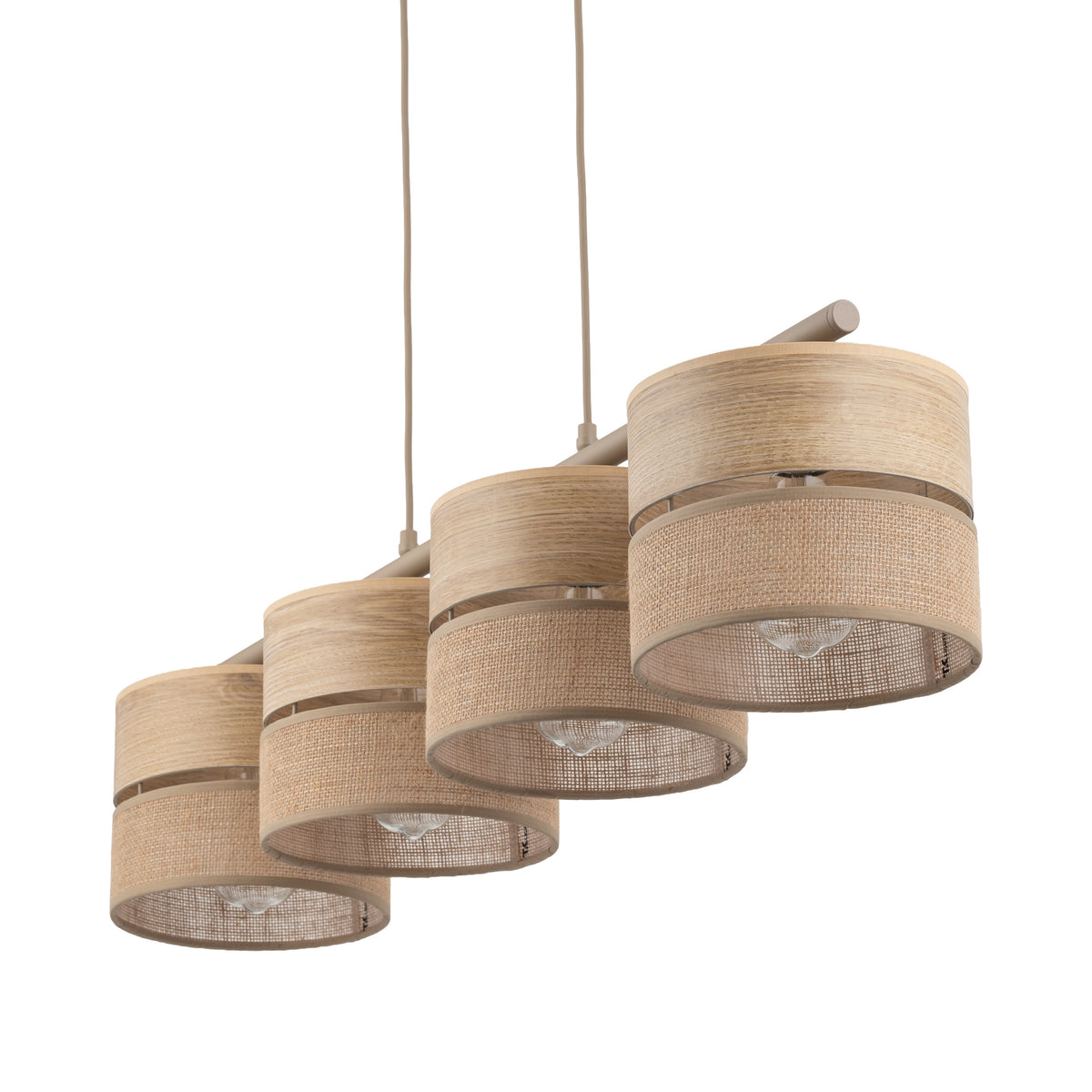 Lustră TK Lighting Dorma, lemn, iută, 4 x E27, 11789
