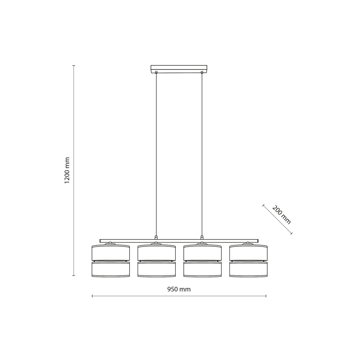 Lustră TK Lighting Dorma, lemn, iută, 4 x E27, 11789