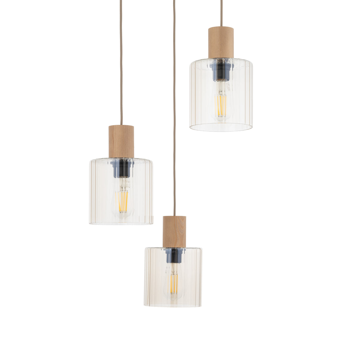 Lustră TK Lighting Sierra, lemn, 3 x E27, 11801