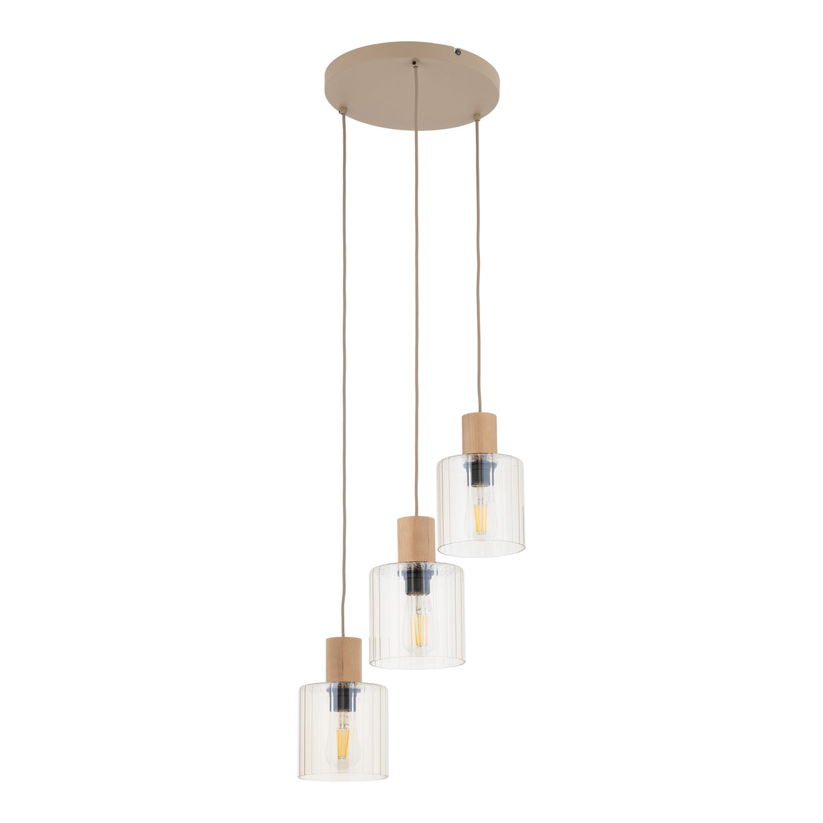 Lustră TK Lighting Sierra, lemn, 3 x E27, 11801