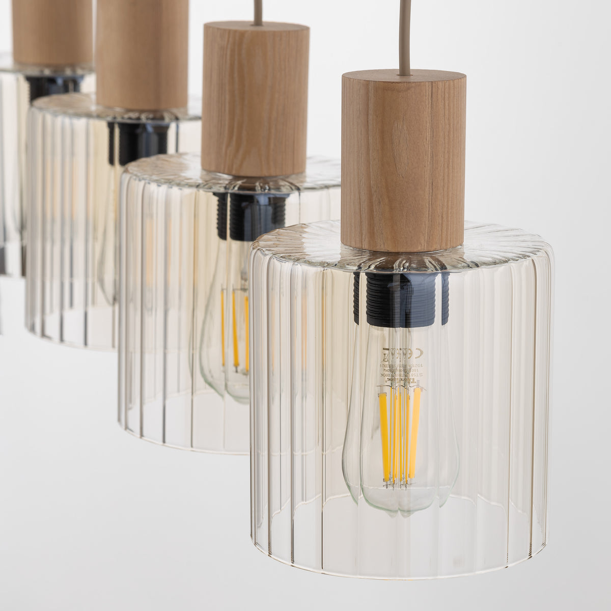 Lustră TK Lighting Sierra, lemn, 4 x E27, 11802