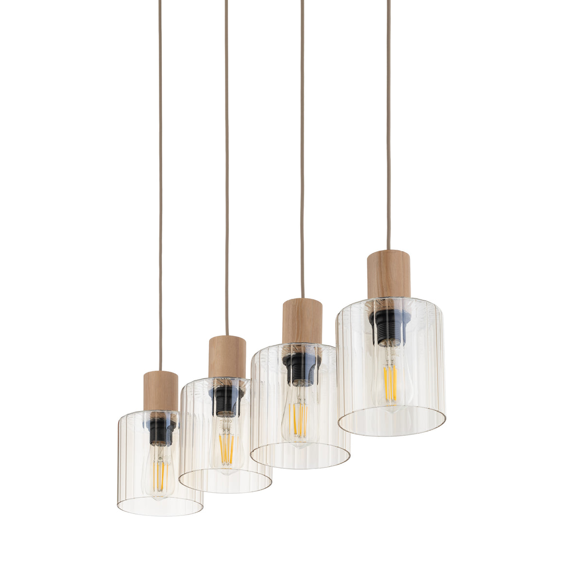 Lustră TK Lighting Sierra, lemn, 4 x E27, 11802