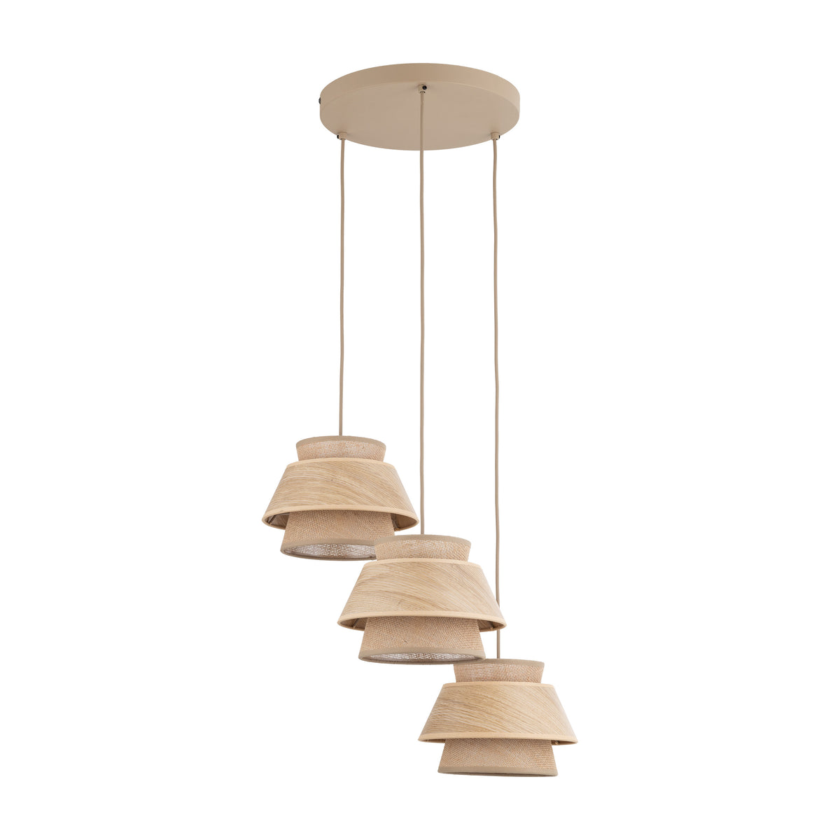 Lustră TK Lighting Kalum Rotund, lemn, 3 x E27, 11808