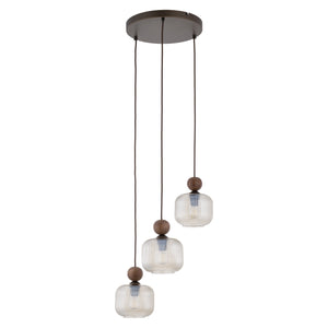 Lustră TK Lighting Ballo Rotund, nuc, 3 x E14, 11838