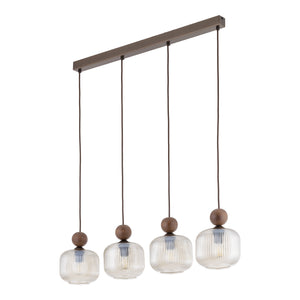 Lustră TK Lighting Ballo Bară, nuc, 4 x E14, 11839
