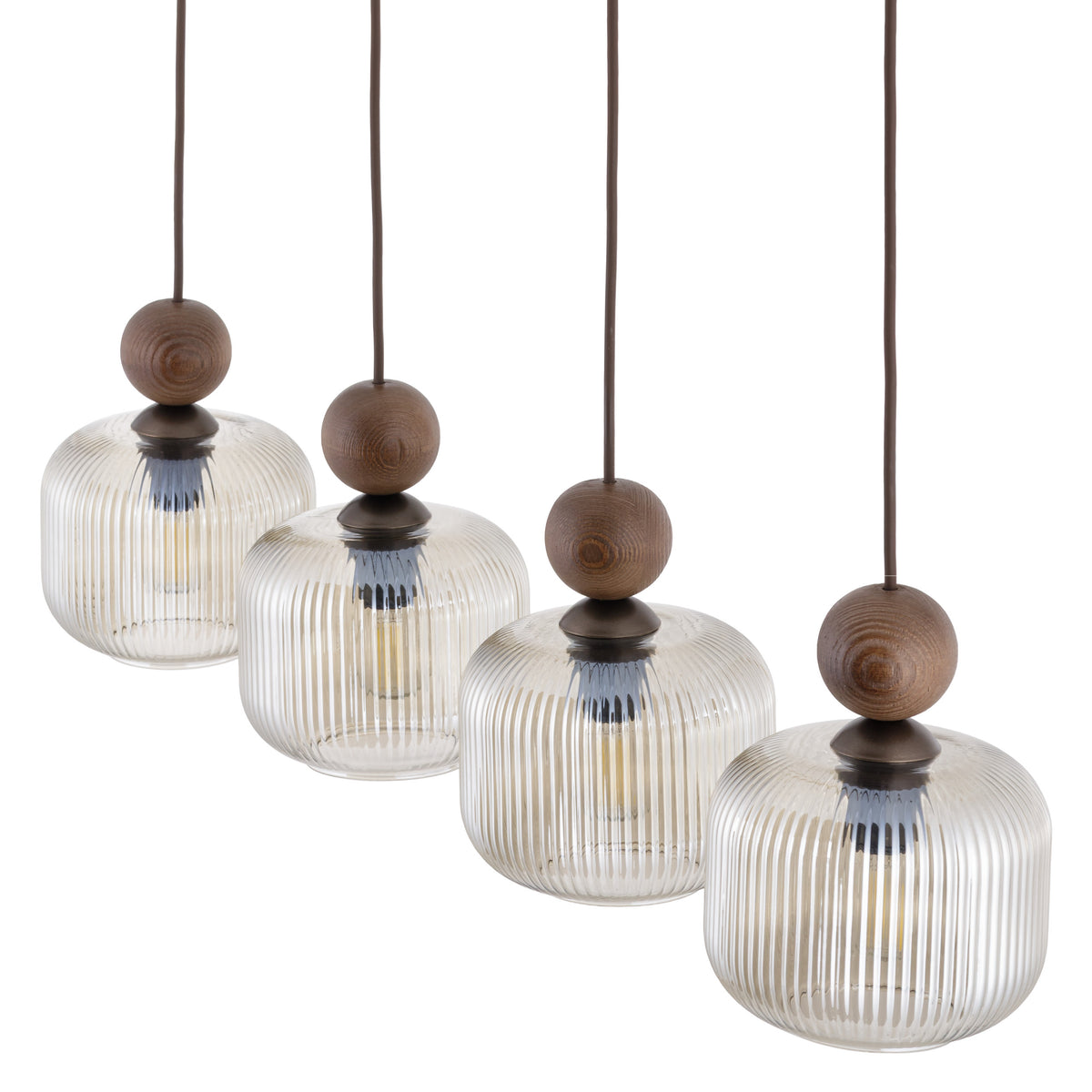Lustră TK Lighting Ballo Bară, nuc, 4 x E14, 11839