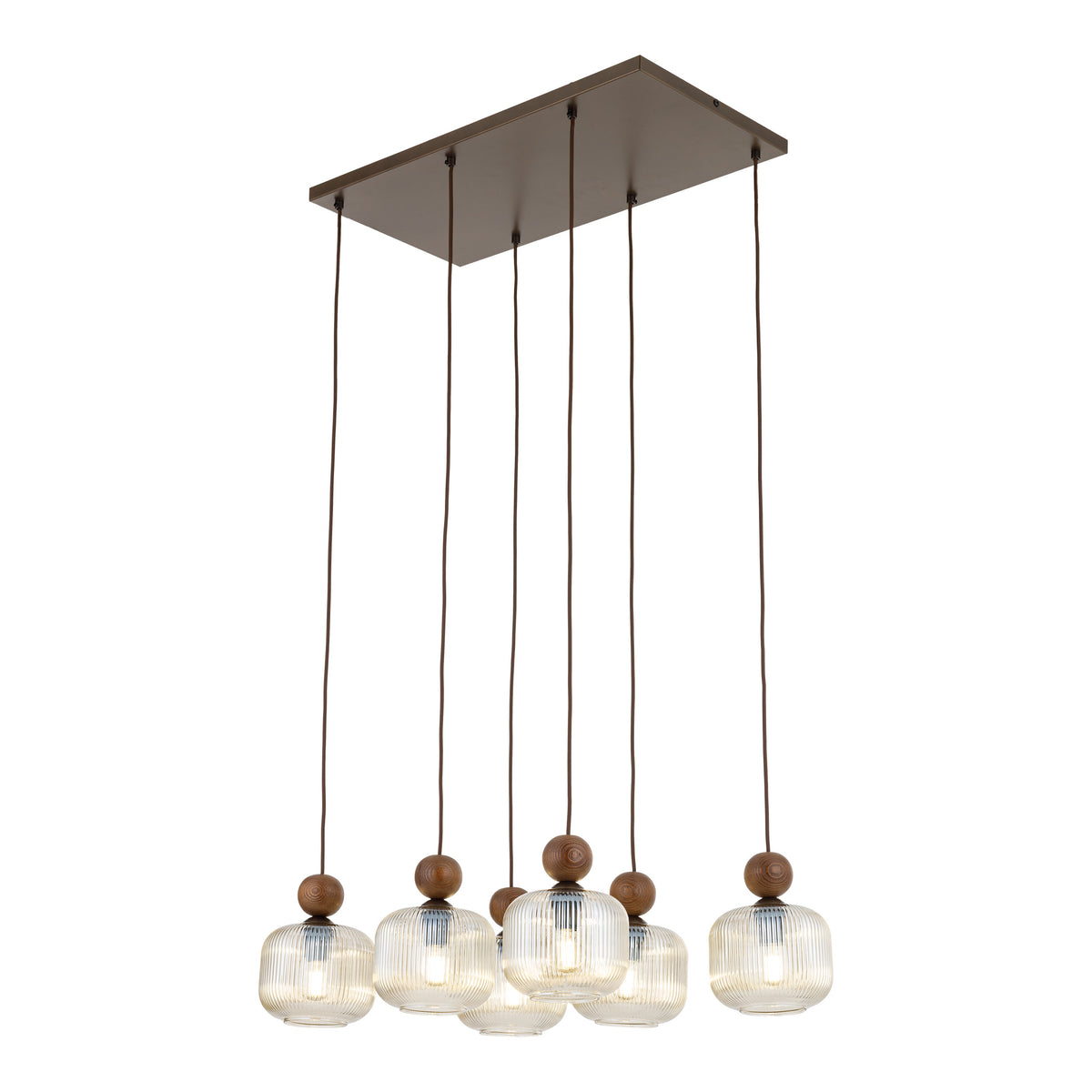 Lustră TK Lighting Ballo, nuc, 6 x E14, 11840