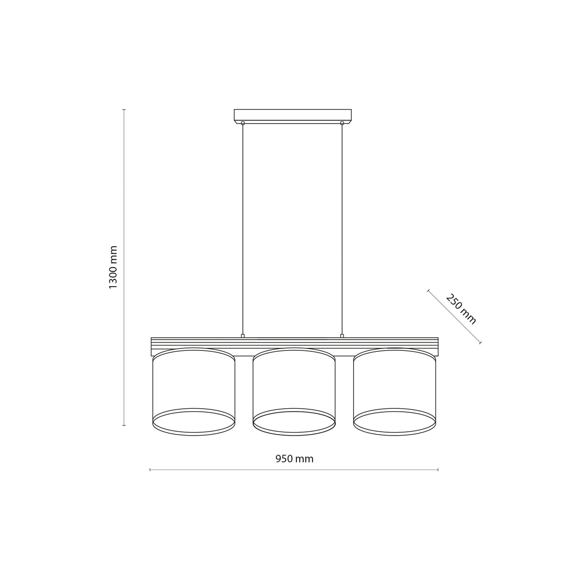 Lustră TK Lighting Viga Shade, nuc, 3 x E27, 11843