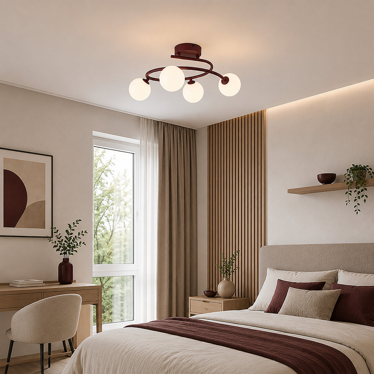 Plafonieră TK Lighting Ilsa, burgund, 4 x G9, 11852