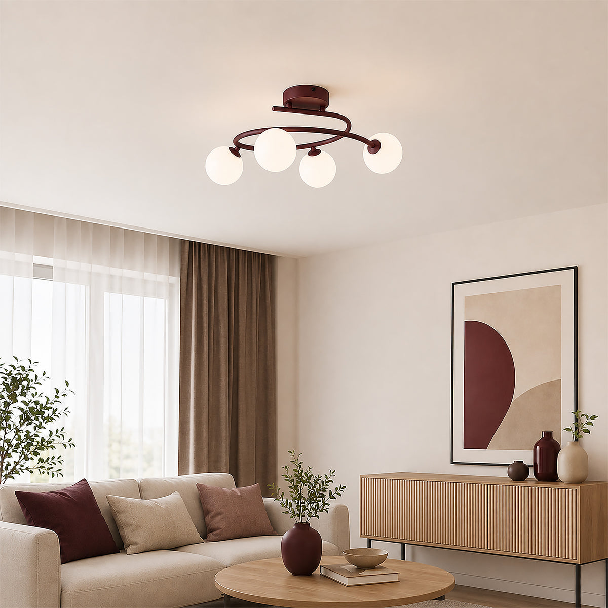 Plafonieră TK Lighting Ilsa, burgund, 4 x G9, 11852