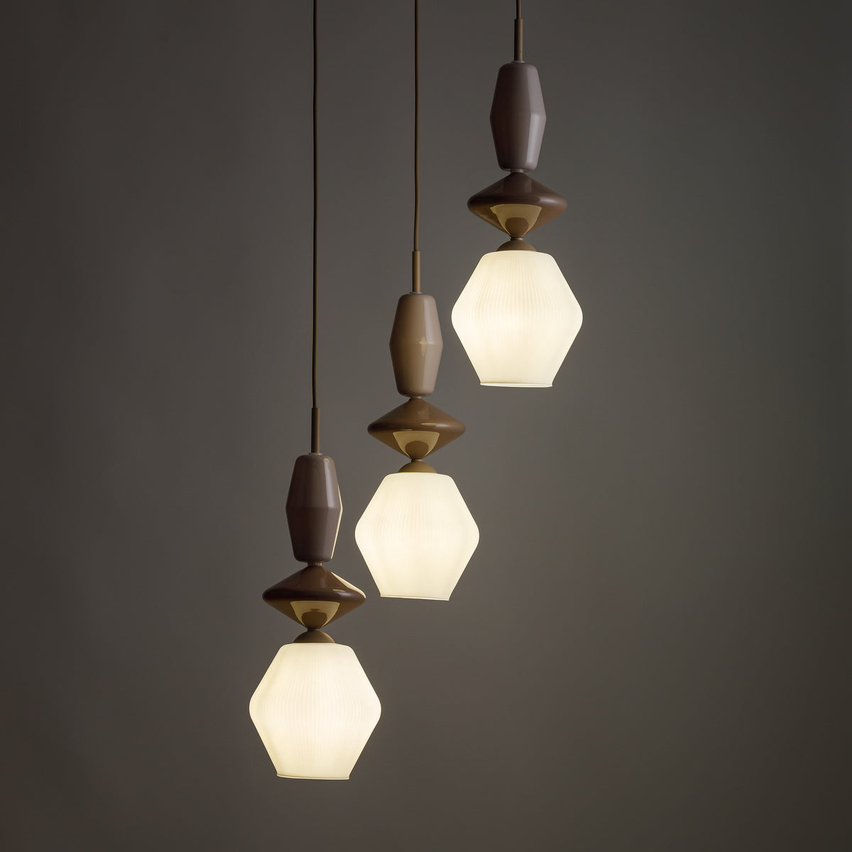 Lustră TK Lighting Zen Fuso Rotund, nisip, alb, 3 x E14, 11862
