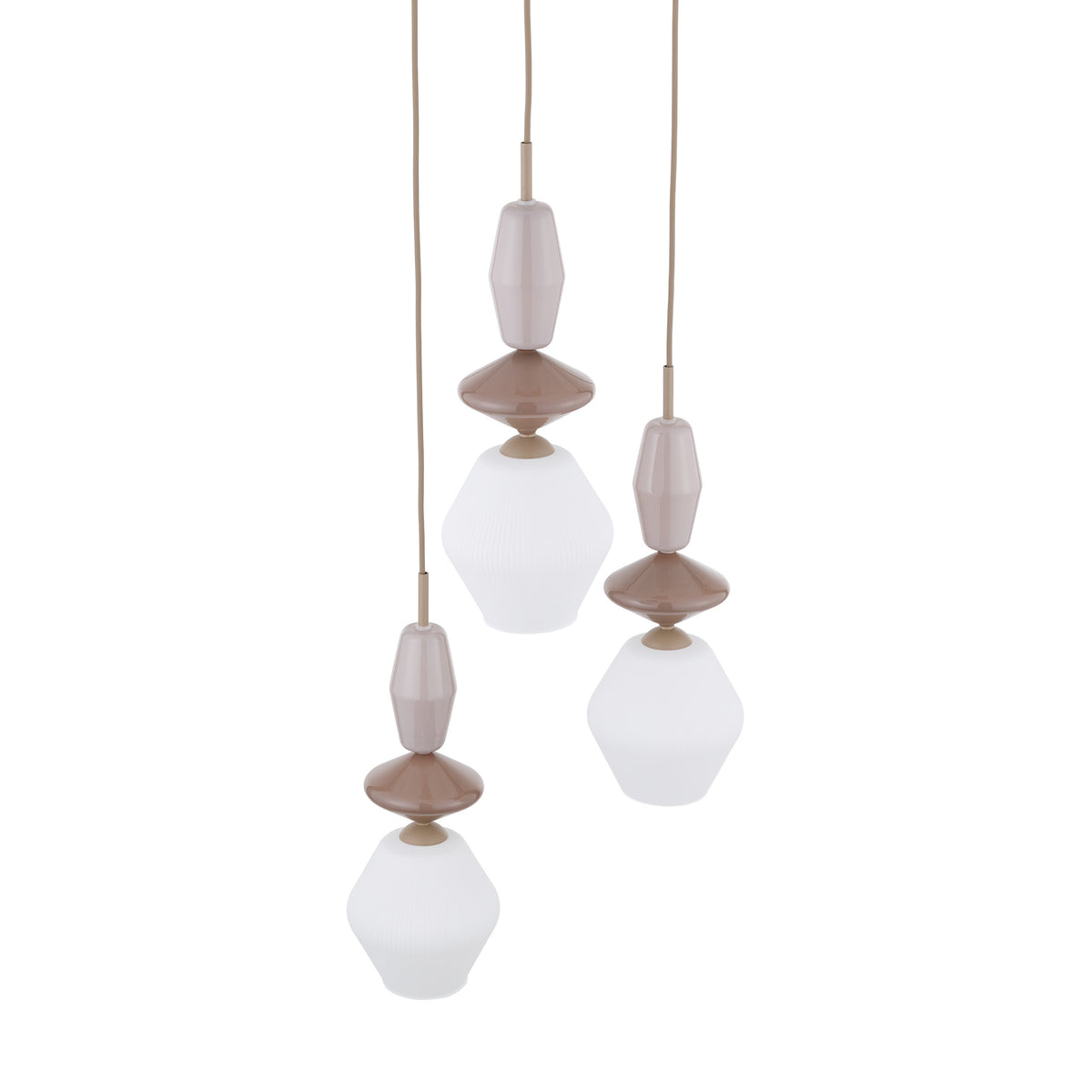 Lustră TK Lighting Zen Fuso Rotund, nisip, alb, 3 x E14, 11862