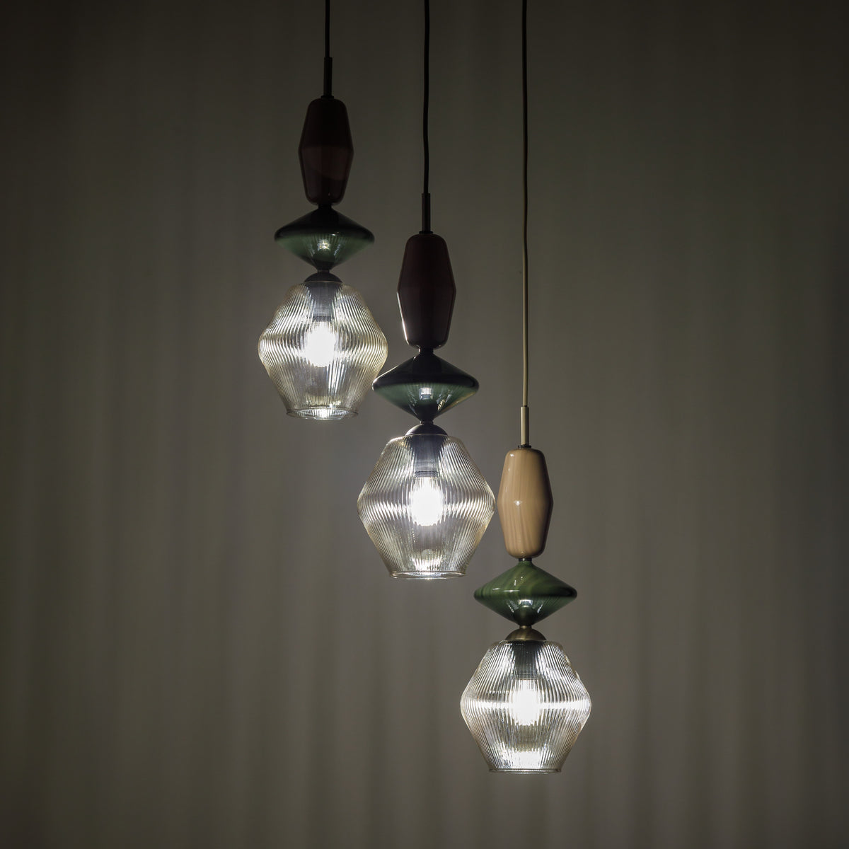 Lustră TK Lighting Zen Fuso Rotund, maro, coniac, 3 x E14, 11867