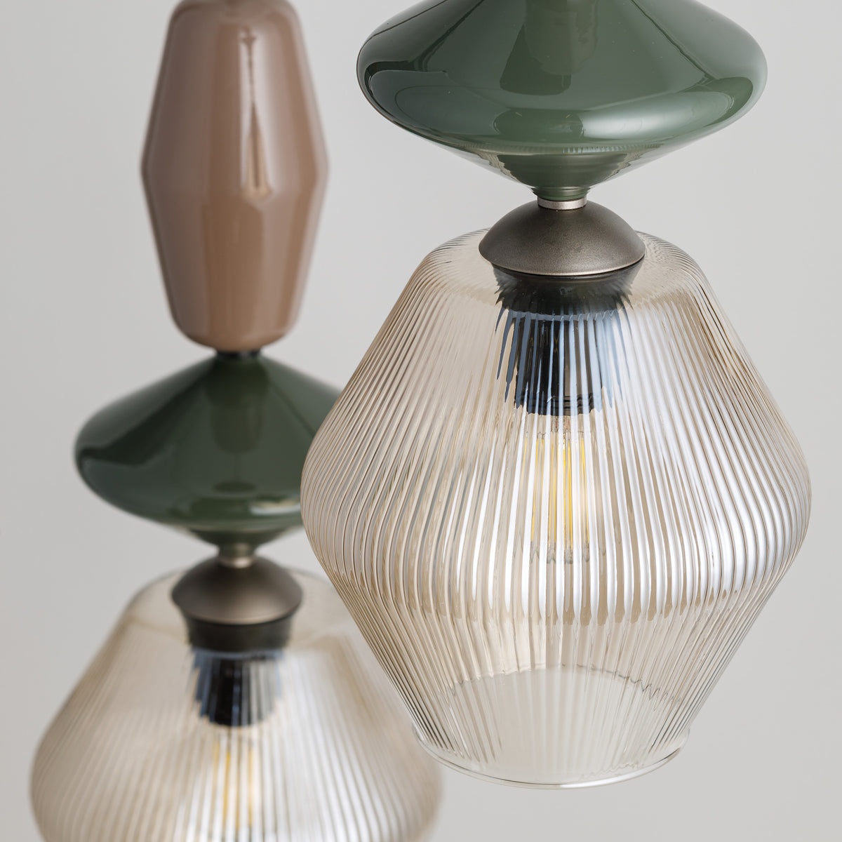Lustră TK Lighting Zen Fuso Rotund, maro, coniac, 3 x E14, 11867