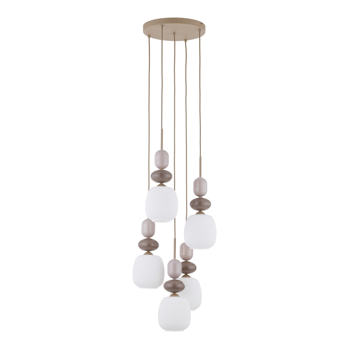 Lustră TK Lighting Zen Botti Rotund, nisip, alb, 5 x E14, 11874