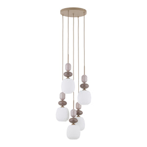 Lustră TK Lighting Zen Botti Rotund, nisip, alb, 5 x E14, 11874