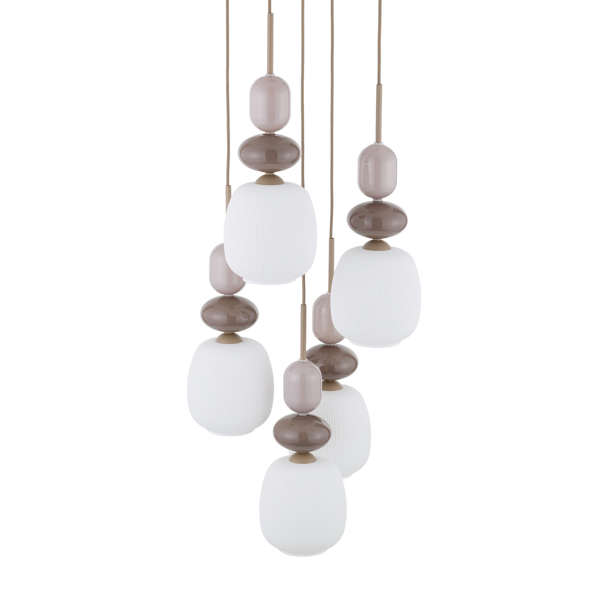 Lustră TK Lighting Zen Botti Rotund, nisip, alb, 5 x E14, 11874