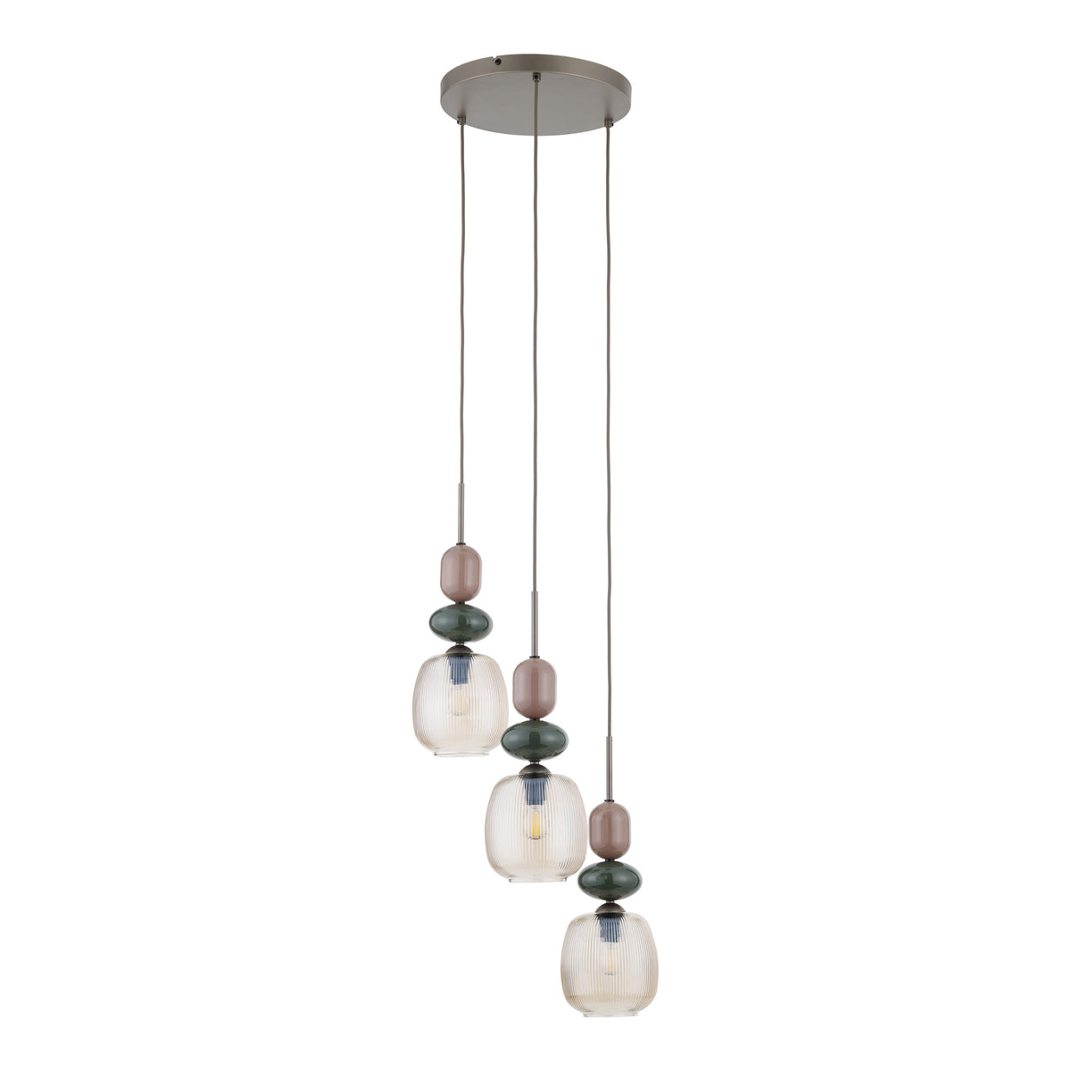 Lustră TK Lighting Zen Botti Rotund, maro, coniac, 3 x E14, 11877