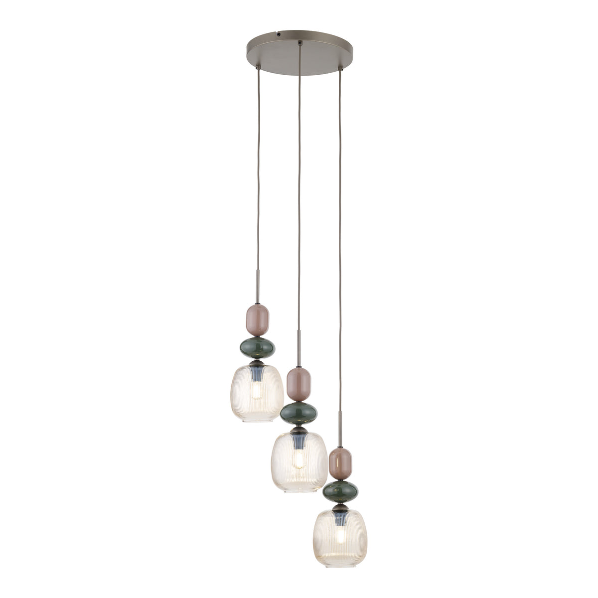 Lustră TK Lighting Zen Botti Rotund, maro, coniac, 3 x E14, 11877