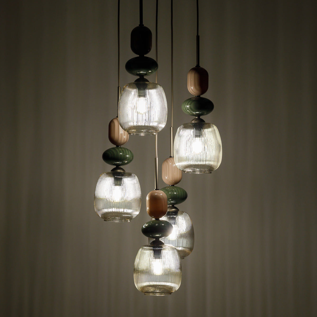 Lustră TK Lighting Zen Botti Rotund, maro, coniac, 5 x E14, 11879