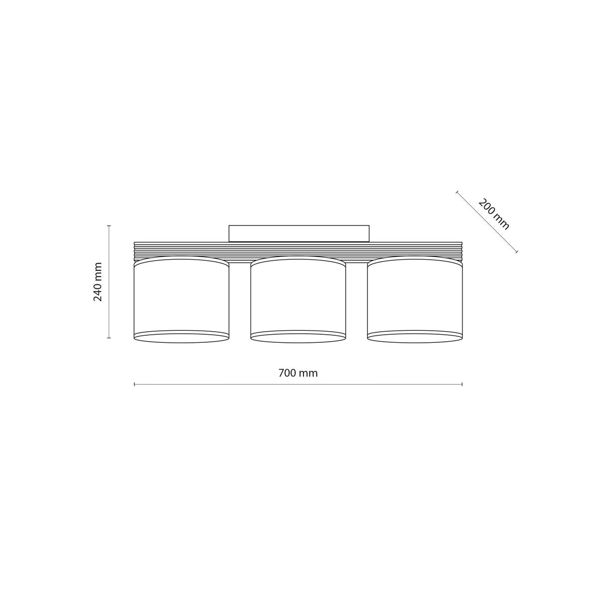 Plafonieră TK Lighting Viga Shade, pin, 3 x E27, 11880