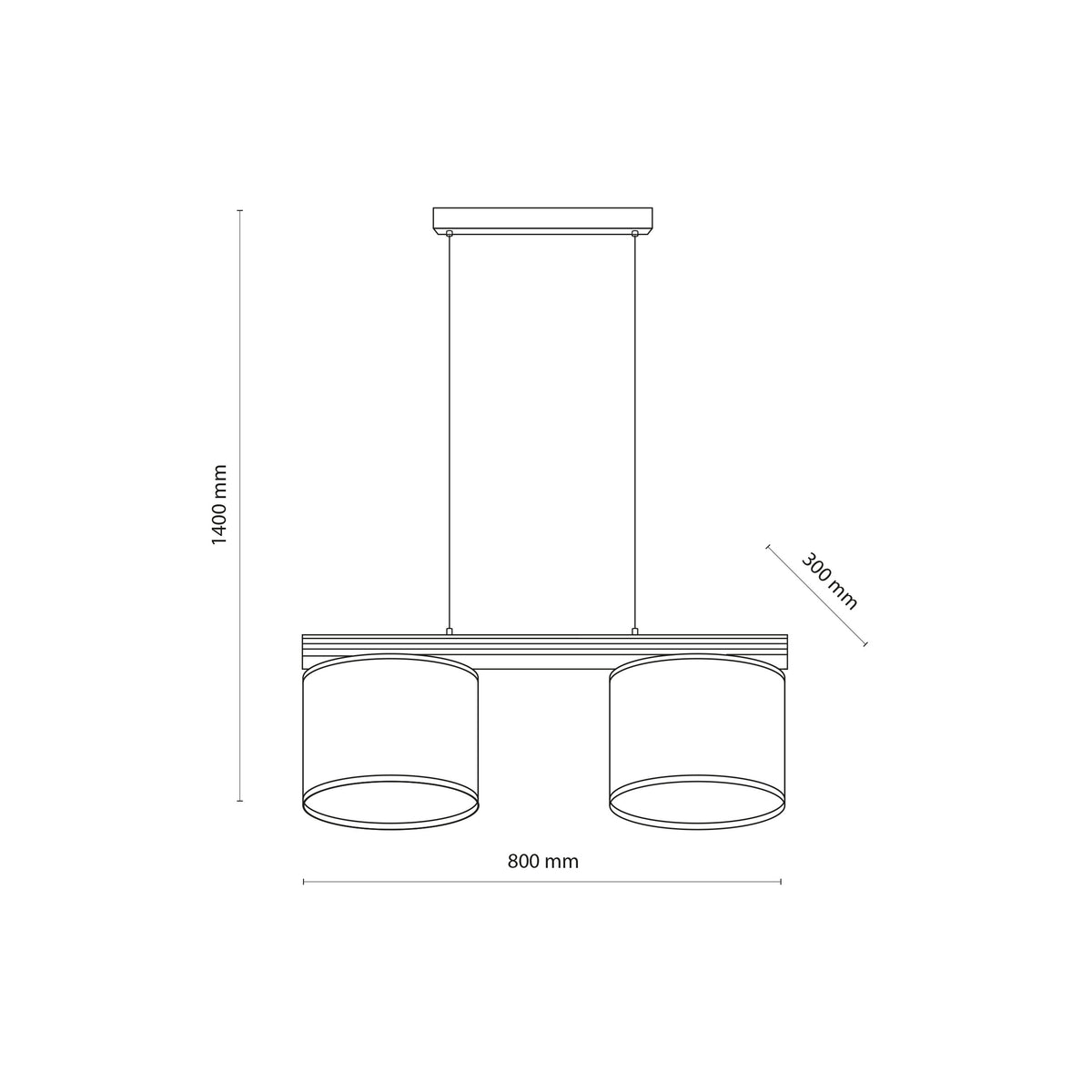 Lustră TK Lighting Viga Shade, pin, 2 x E27, 11881