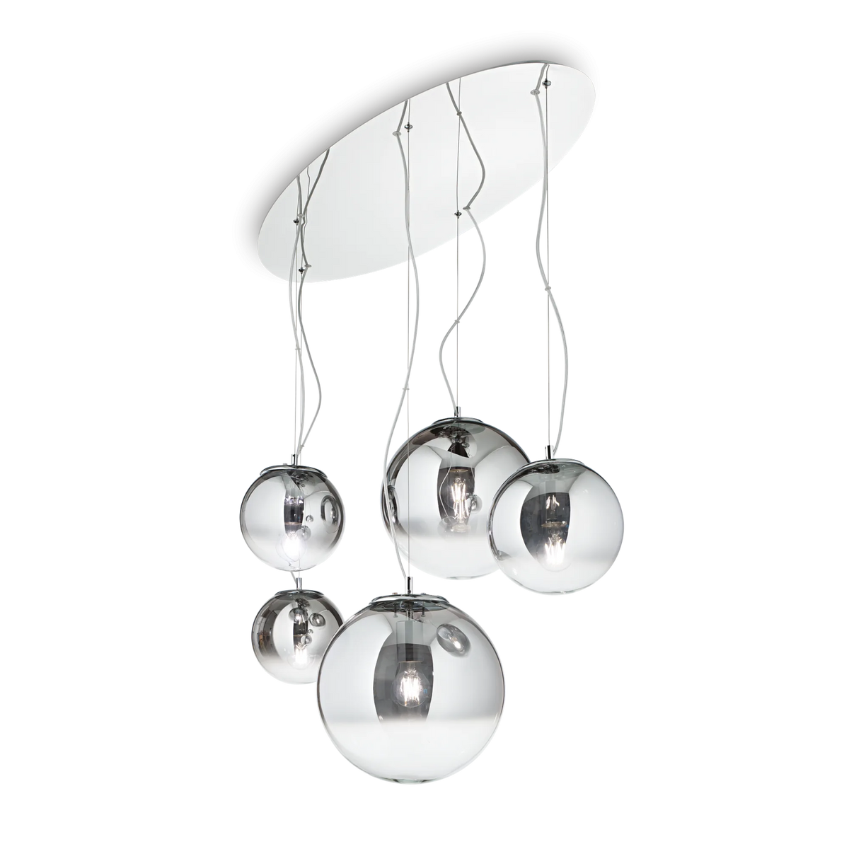 Lustră Ideal Lux Mapa Clear SP5, crom, degradé, 140759