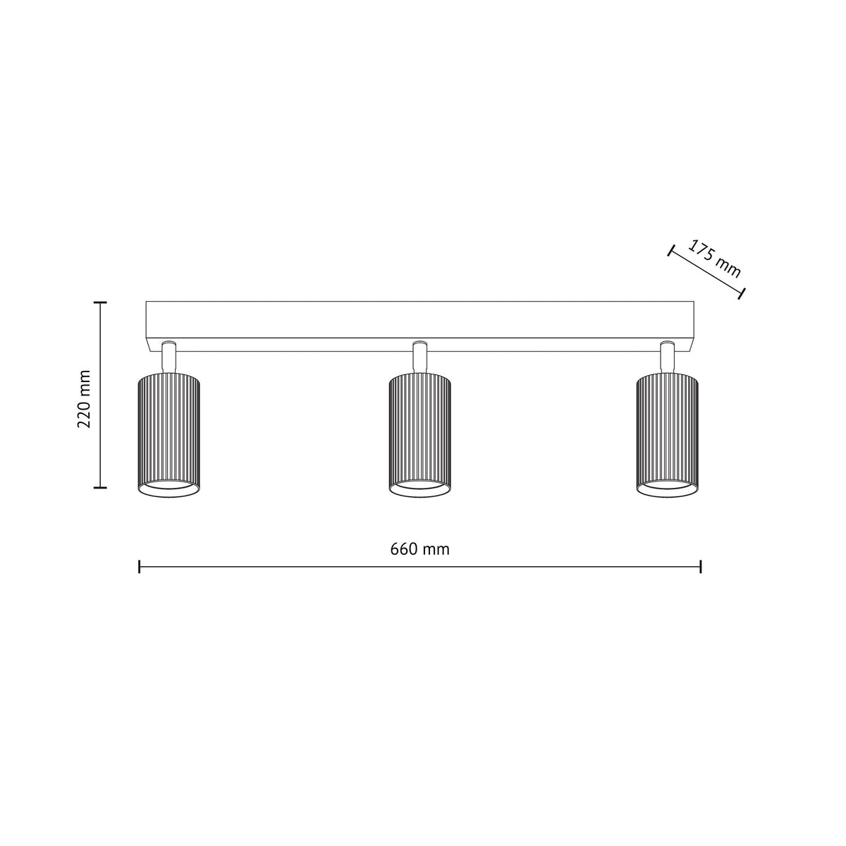 Aplică TK Lighting Tune, maro, 3 x GU10, 16148