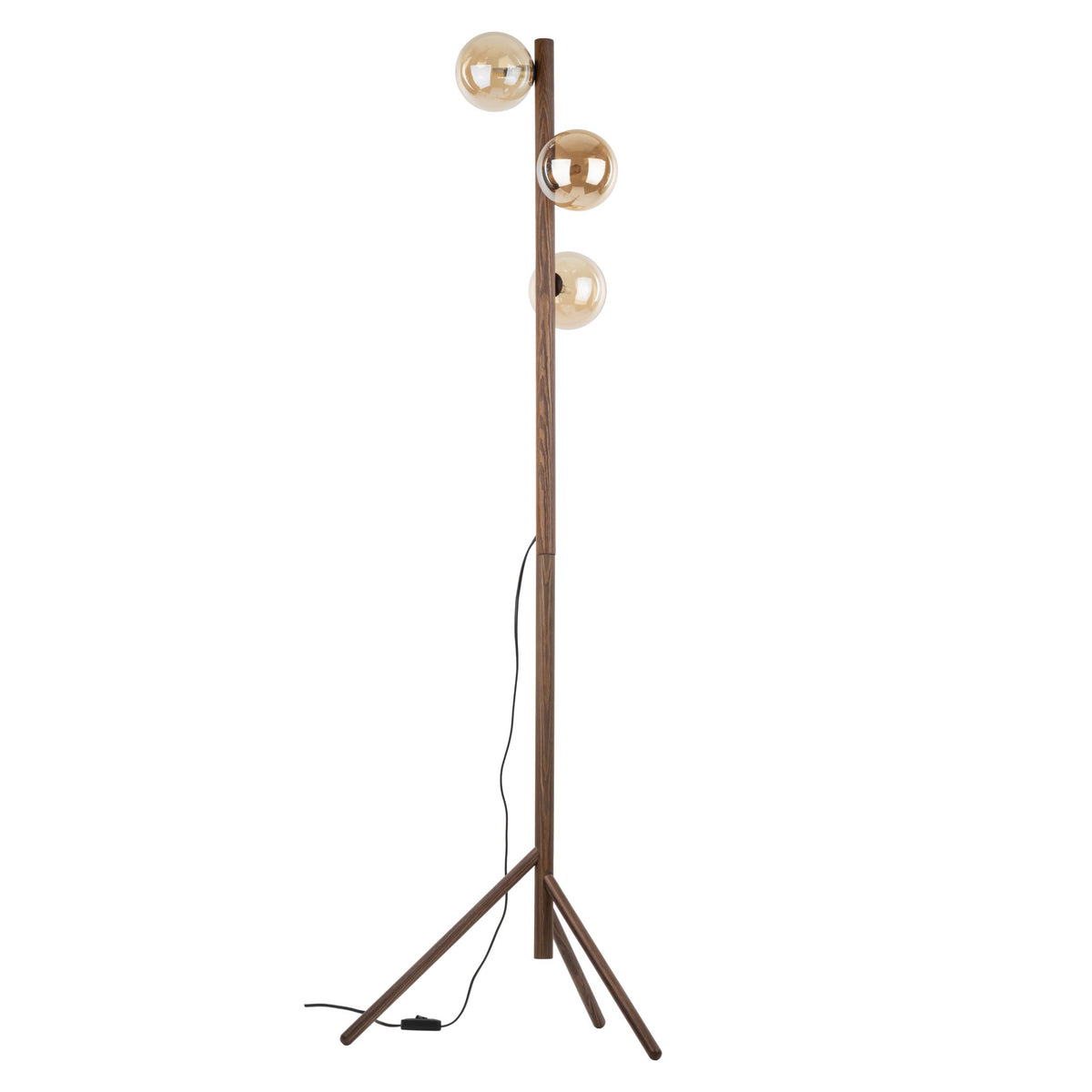 Lampadar TK Lighting Estera, lemn, nuc, chihlimbar, 3 x G9, 16151