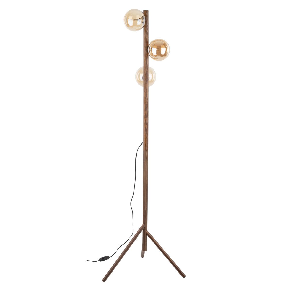 Lampadar TK Lighting Estera, lemn, nuc, chihlimbar, 3 x G9, 16151