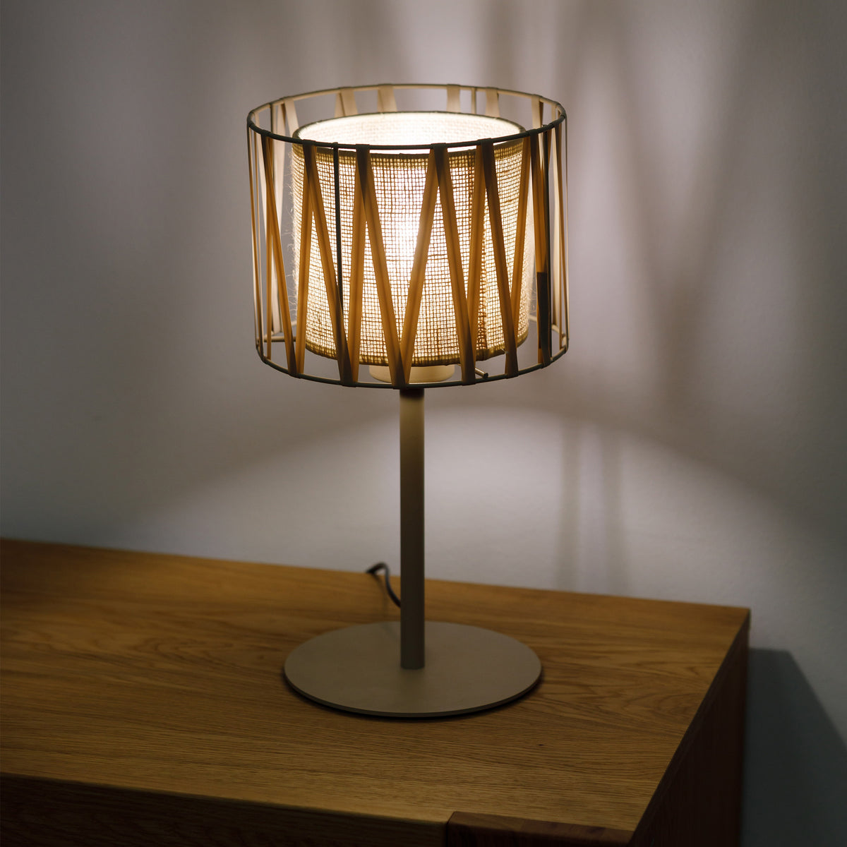 Veioză TK Lighting Harmony, nisip, iută, 16198