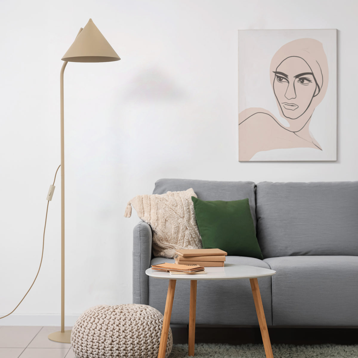 Lampadar TK Lighting Cono, nisip, 16211
