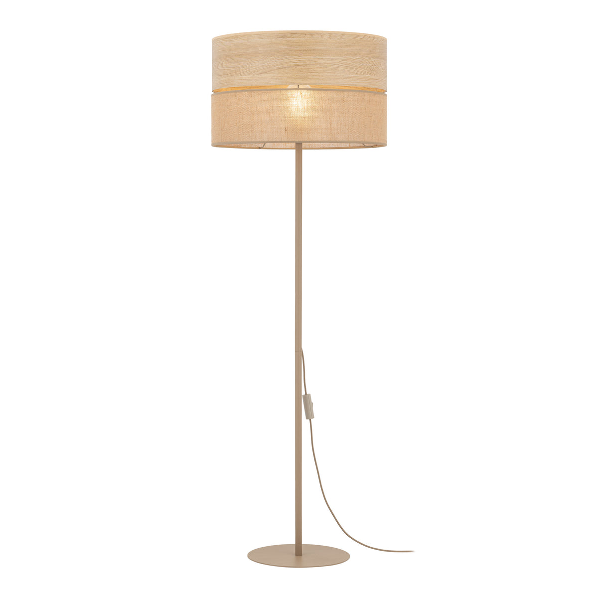 Lampadar TK Lighting Dorma, lemn, iută, 16226