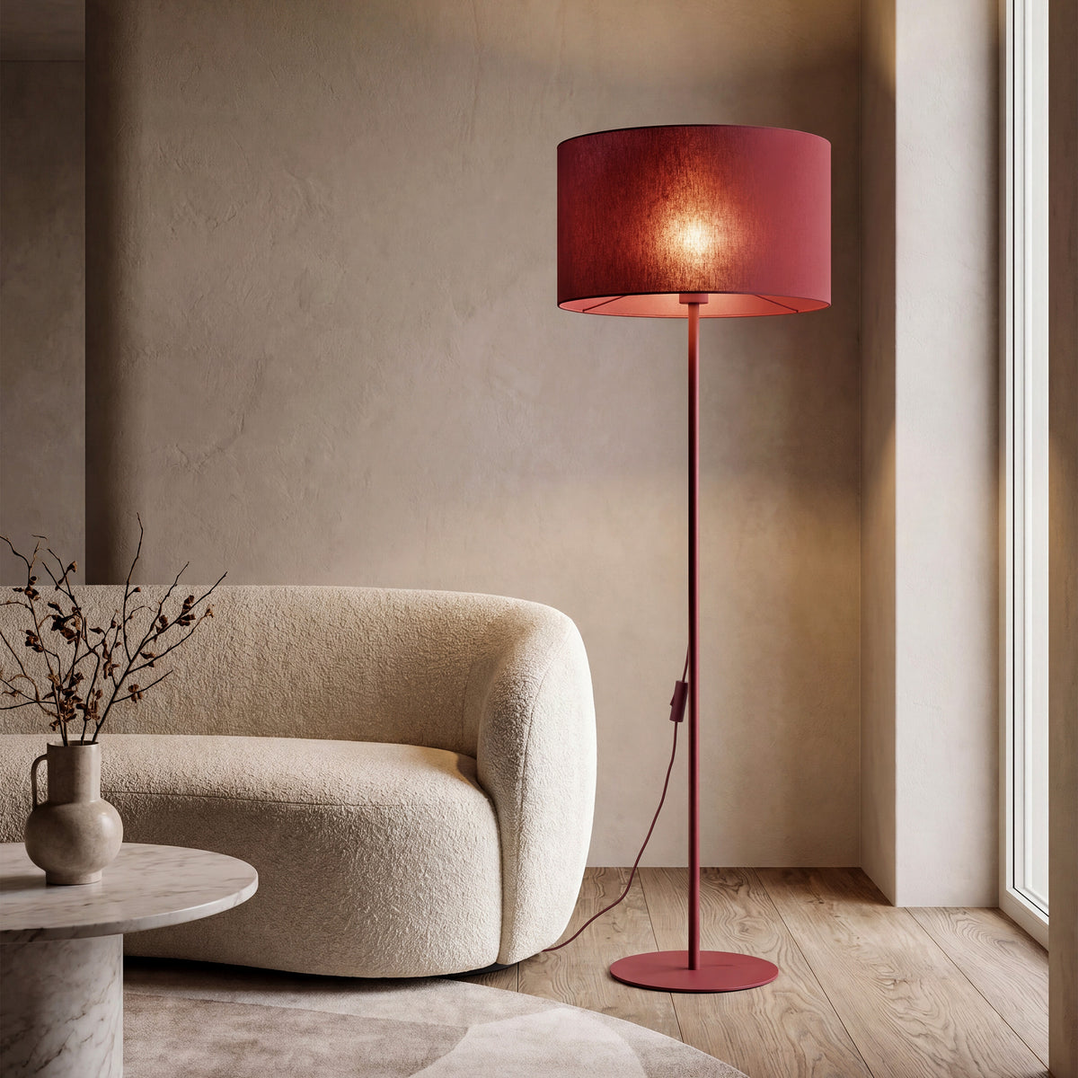 Lampadar TK Lighting Dalum, burgund, 16230