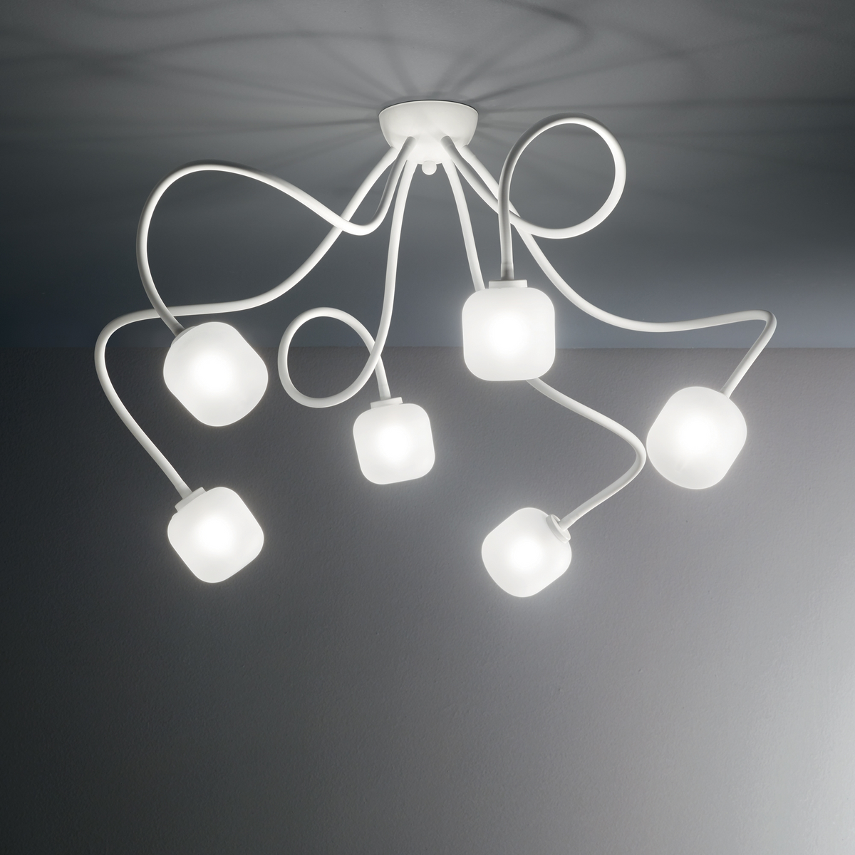 Plafonieră Ideal Lux Octopus PL6, alb, 174921